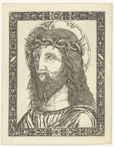 Cabeza de Cristo con corona de espinas en marco de Giampietrino Birago (attributed to)