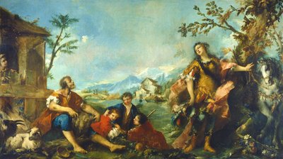 Erminia y los pastores de Gian Antonio Guardi and Francesco Guardi