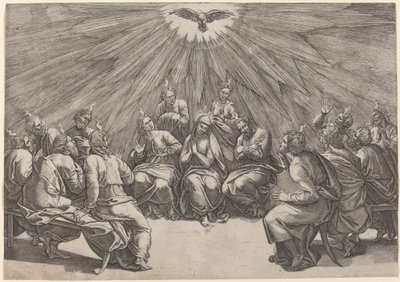 Pentecostés de Gian Jacopo Caraglio after Raphael