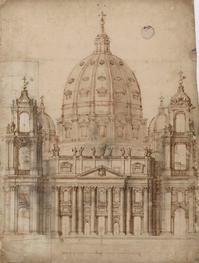 Propuesta alternativa para la fachada de la Basílica de San Pedro en el Vaticano de Gian Lorenzo Bernini