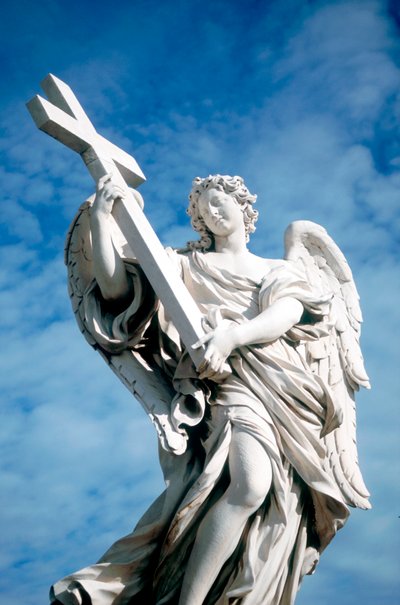 Ángel llevando una cruz, del Ponte St Angelo, Roma, Italia, 1669 de Gian Lorenzo Bernini