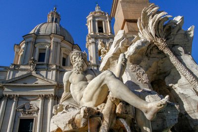 Personificación del río Ganges, (detalle) de la Fuente de los Cuatro Ríos de Gian Lorenzo Bernini