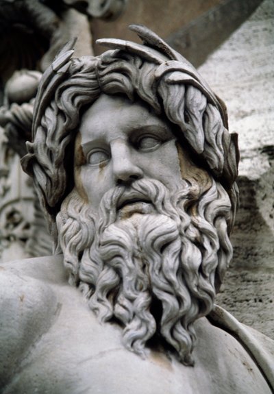 Personificación del Río Ganges, Fuente de los Cuatro Ríos (siglo XVI), diseñada por Gian Lorenzo Bernini de Gian Lorenzo Bernini