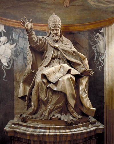 Papa Urbano VIII, por Gian Lorenzo Bernini y asistentes, mármol de Gian Lorenzo Bernini