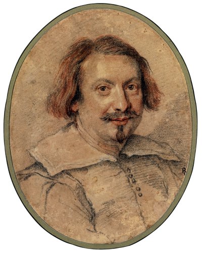 Retrato de Ottaviano Castelli por Bernini, Gianlorenzo (1598-1680), - Tiza negra y sanguina sobre papel, 24,5x19 - Colección privada de Gian Lorenzo Bernini