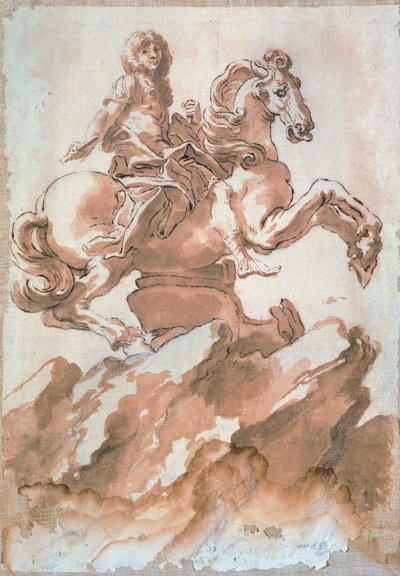 Boceto de Luis XIV a caballo de Gian Lorenzo Bernini