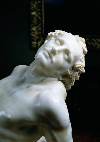 El martirio de San Lorenzo (detalle de la cabeza del santo) de Gian Lorenzo Bernini
