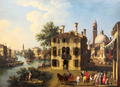 Vista del Brenta, cerca de Dolo, finales del siglo XVIII de Gianbattista Cimaroli