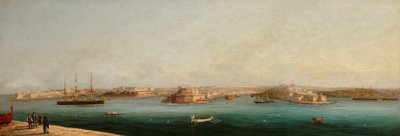 Gran Puerto y Tres Ciudades desde el muelle de La Valeta, 1869 de Giancinto Gianni