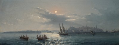 Vista del Gran Puerto, La Valeta, 1885 de Giancinto Gianni