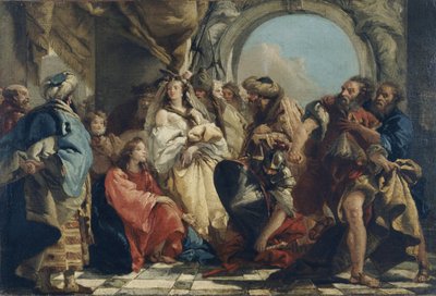 Cristo y la mujer sorprendida en adulterio (óleo sobre lienzo) de Giandomenico (1727 1804) Tiepolo
