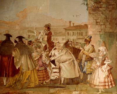 El Charlatán, de Giandomenico Tiepolo (1727-1804), fresco, Sala de escenas de carnaval, en la Foresteria (Hospedería) de Villa Valmarana 