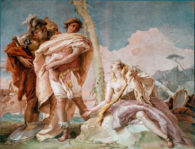 Renaud abandona a Armida. Ilustración de una escena de “La Jerusalén liberada” de Torquato Tasso de Giovanni Domenico Tiepolo