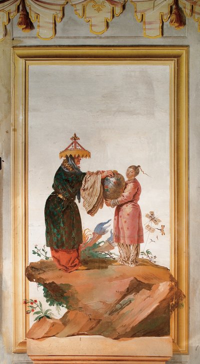 Dos figuras con un jarrón, de la Sala China en la Foresteria de Giovanni Domenico Tiepolo