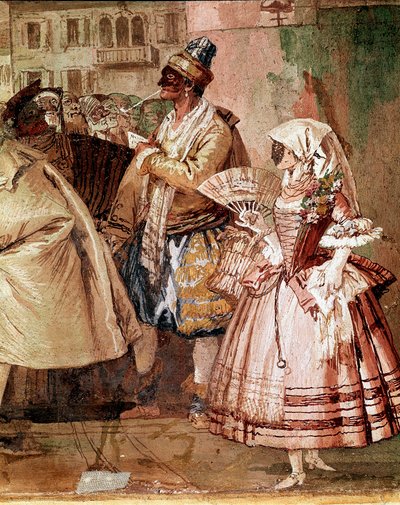 Máscaras venecianas (detalle) de Giandomenico  Tiepolo