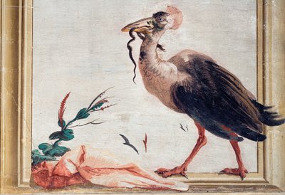Un casuario sosteniendo una serpiente en su pico, de la Sala China en la Foresteria, 1757 de Giovanni Domenico Tiepolo