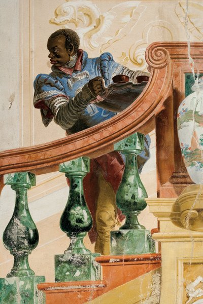 Sirviente moro sosteniendo una bandeja, de la Sala de Escenas de Carnaval en la Foresteria, 1757 de Giovanni Domenico Tiepolo
