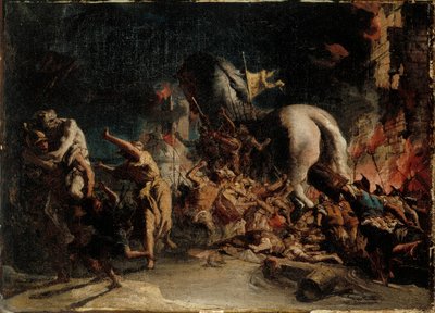El sitio de Troya, ca 1760 de Giovanni Domenico Tiepolo