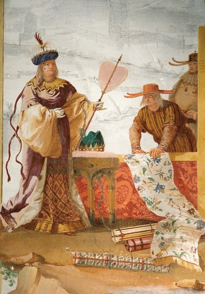 El comerciante de textiles, de la Sala China en la Foresteria, 1757 de Giovanni Domenico Tiepolo