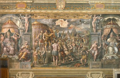 La aparición de la cruz al emperador Constantino, 1517-1524 de Gianfrancesco Penni