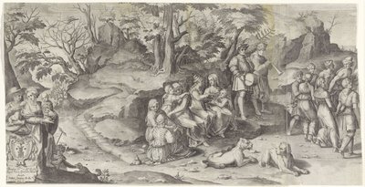 Matrimonio de Isaac y Rebeca (hoja 1) de Gijsbert Van Veen