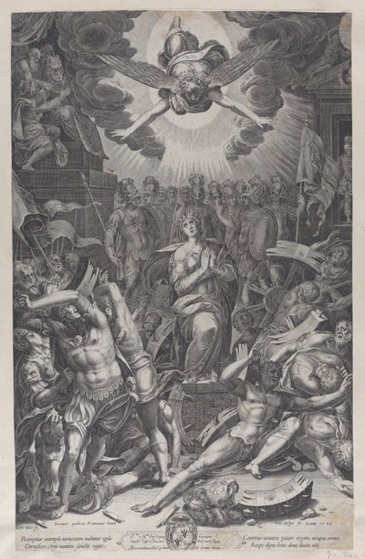 Martirio de Santa Catalina, después de Bernardino Passari, 1588 de Gijsbert Van Veen