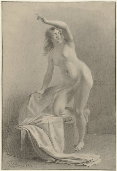 Estudio sobre modelo de desnudo femenino de Gijsbertus Johannus van den Berg