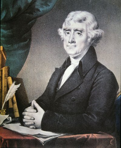 Thomas Jefferson publicado por Nathaniel Currier de Gilbert (after) Stuart