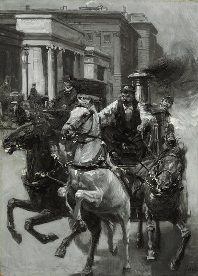 Carrera hacia el fuego, c.1900 de Gilbert Gaul