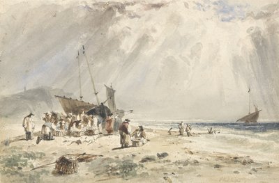 Mercado de pescado en la playa de Giles Firman Phillips