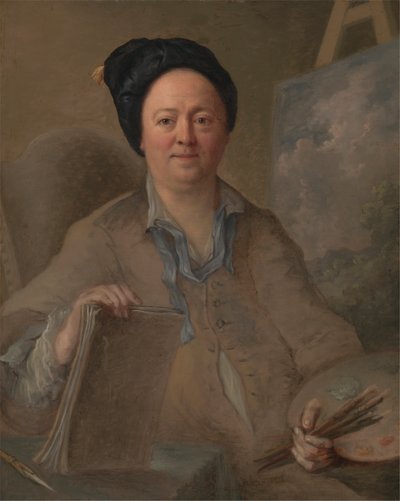 Retrato de un paisajista, posiblemente George Lambert de Giles Hussey