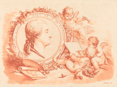 Retrato alegórico de Jean-Baptiste Huet de Gilles Demarteau