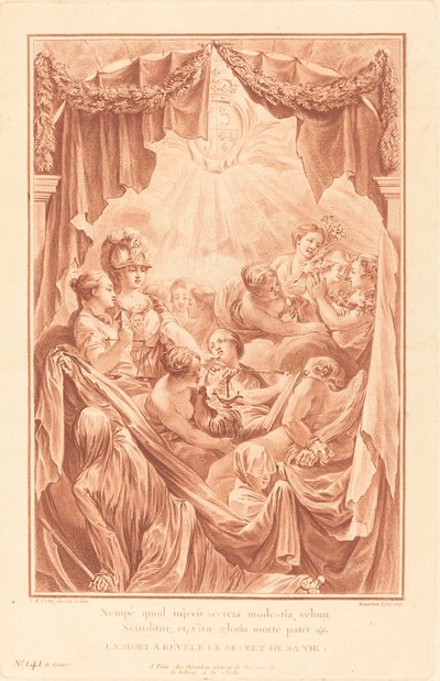 Alegoría sobre la muerte del delfín, 1767 de Gilles Demarteau