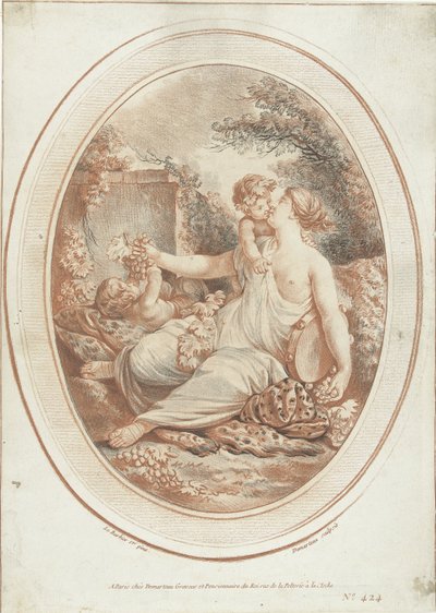Bacanal con ninfa y dos amorcillos de Gilles Demarteau