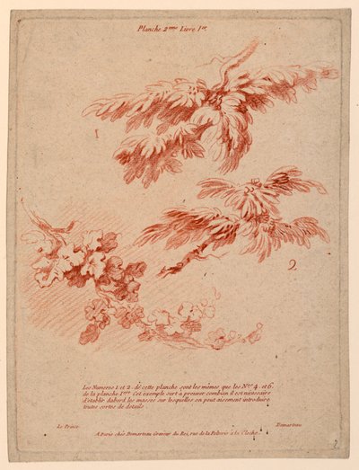 Placa 2 de Livre Ier, Principes du dessin dans le genre du Paysage de Gilles Demarteau