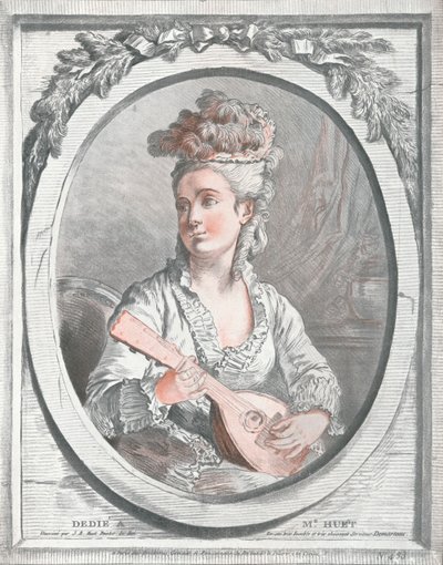 Retrato de Madame Huet, siglo XVIII de Gilles Demarteau