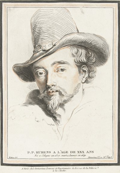 Retrato de Peter Paul Rubens a los 30 años de Gilles Demarteau
