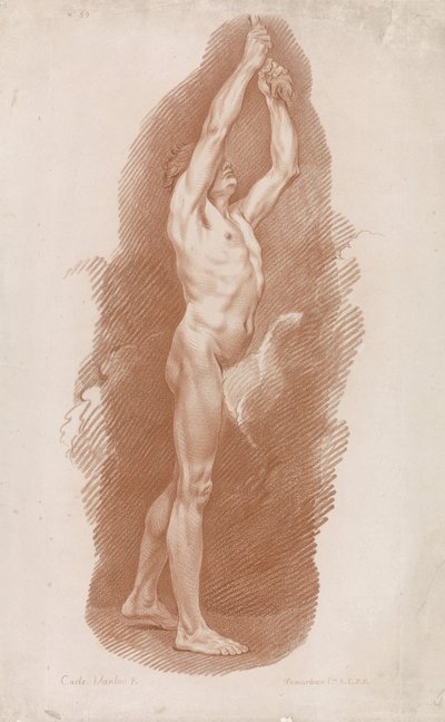 Desnudo masculino de pie de Gilles Demarteau