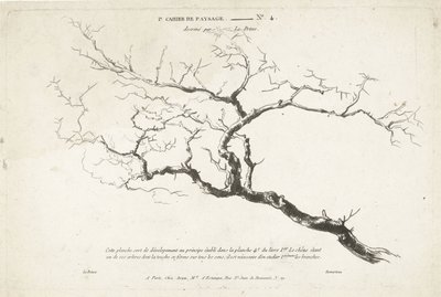 Estudio de la rama de un árbol desnudo 1er Cahier de paysage (título de la serie) de Gilles Demarteau