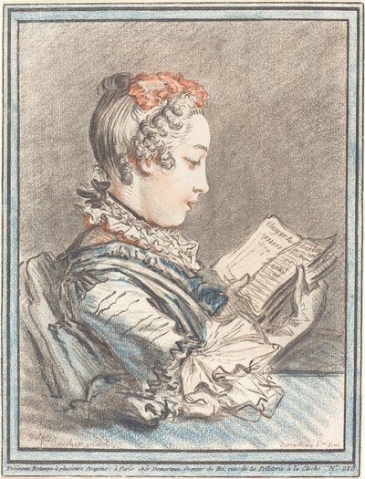 Joven leyendo Heloísa y Abelardo, 1770 de Gilles Demarteau