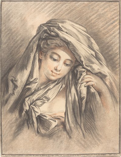 Joven con la cabeza cubierta de Gilles Demarteau