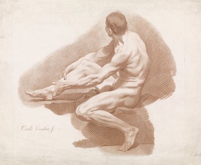 Desnudo masculino sentado de Gilles Demarteau