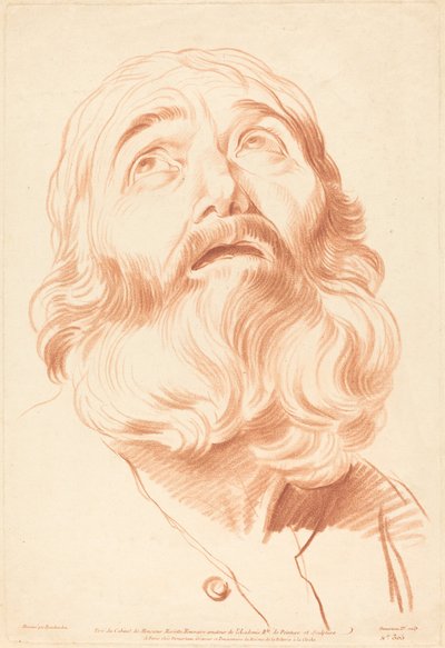 Cabeza de un hombre de Gilles Demarteau, the Elder after Edme Bouchardon