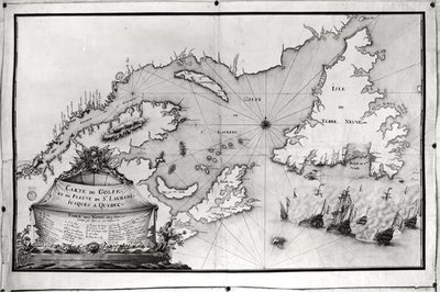 Mapa del Golfo y Río San Lorenzo, 1699 de Gilles Gabriel de Saccardi