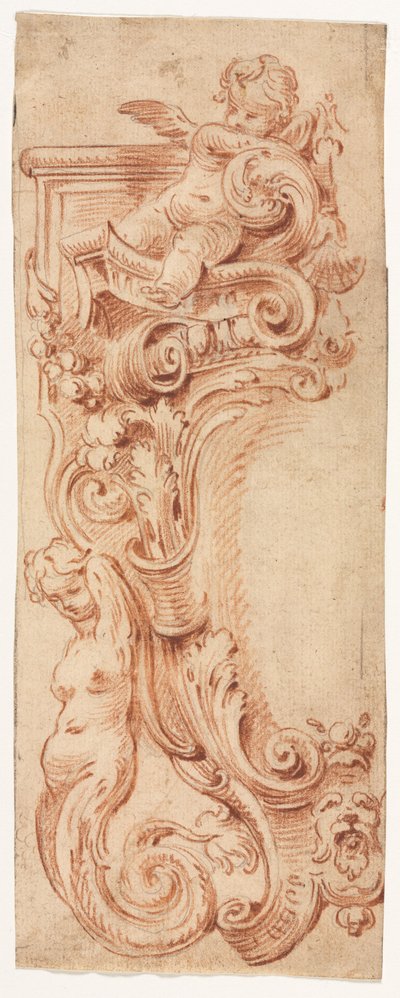 Diseño para un cartucho, primera mitad de 1700s de Gilles Marie Oppenord