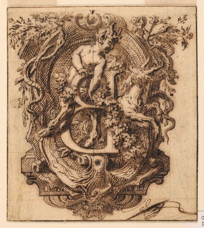 Diseño Ornamental para la Letra B de Gilles Marie Oppenord