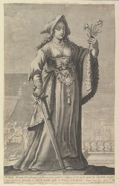 Una dama cristiana francesa, 1647. Creadores: Gilles Rousselet, Abraham Bosse de Gilles Rousselet and Abraham Bosse
