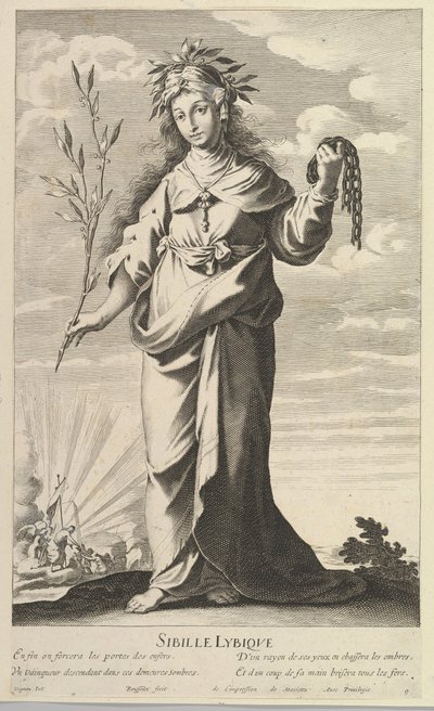 Sibila Líbica, ca. 1635. Creadores: Gilles Rousselet, Abraham Bosse de Gilles Rousselet and Abraham Bosse