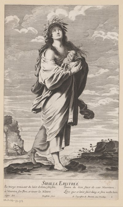Sibila de Erythrae, con María y el Niño al fondo Sibille Eristrée (título sobre objeto) Sibilas (título de la serie) Les Sibylles (título de la serie) de Gilles Rousselet