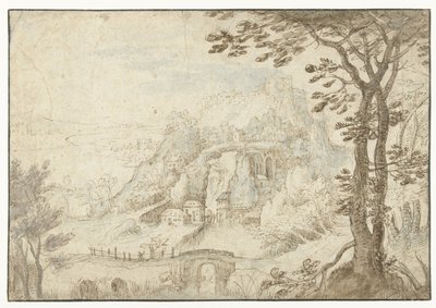 Paisaje de montaña con un río de Gilles van Coninxloo (II)